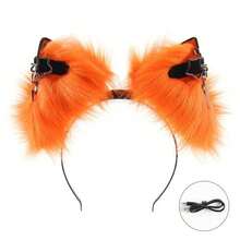Tienda Tutu Orejas Móviles Motorizadas Cosplay Sensor de Movimiento Sensor de Tacto Anime Convención Diadema de Orejas de Animal Realista Recargable Accesorio de Orejas de Gato Móvil - Máscaras Disfraz de Zorro de Halloween Festivo Navidad Tapiz Dec - Naranja eléctrica - Ver 12