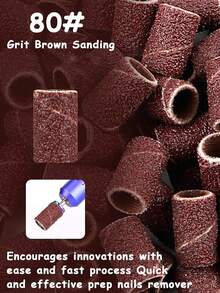 50/150pcs Zebra Pattern Brown Nail Drill Bit Set, Suitable For Acrylic Nails, Gel Nails, Pedicure Tools, Nail Art Tools, Manicure Tools, Nail Supplies (Brown, Zebra Pattern, Pink) - Multicolor - View 3