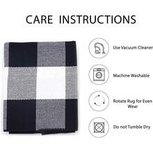 IOHOUZE Buffalo Plaid Checkered Rug 4x6 Ft Front Door Mats, Washable Area Rugs For Front Porch Decor, Spring Summer Welcome Mats Outdoor, Black White Rug For Farmhouse/Entryway/Home Entrance,One-Size,BlackandWhite4x6Rectangular - BlackandWhite4x6Rectangular - View 5