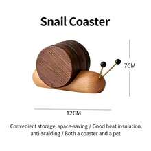 Charming Black Walnut Snail Coaster - Heat Resistant, Home Decor Tea & Coffee Cup Mat, Cartoon, Relaxing - Multicolor - View 6