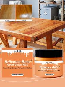 Juue FISH 80g Wood Care Polishing Beeswax Wooden Furniture Renovation New Bright Decontaminization Polishing Household Beeswax Natural Polishing Wax B - Polishing And Nourishing Wood And Leather Furniture. Suitable For Wooden Furniture, Leather, And Car Seats. - 80g - View 2