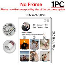 1 pièce Collage photo personnalisé pour la Saint-Valentin, décoration pour la maison, cadeau de la Saint-Valentin, affiche personnalisée, photos personnalisées, articles personnalisables, décoration de chambre, cadre en option.