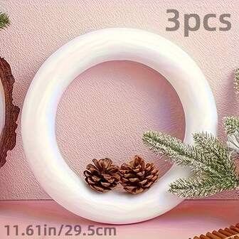 Set de 3 piezas de coronas de espuma de 29,5 cm, anillos de espuma para coronas de flores de espuma DIY para decoración del hogar y de bodas, anillos de plástico de espuma redondos