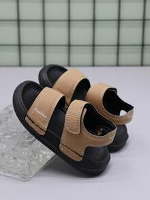 1 Pair Kids' Casual Versatile Fashion Beach Sandals, Soft Sole Comfortable Non-Slip Wading Shoes, Toddler Shoes - Khaki - View 5