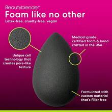Pro Blender Makeup Sponge Blend Foundations, Powders And Creams Streak Application Vegan, Cruelty Free Made In USA - 專業黑 - 查看 7