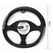 OISE ART STORE Coprivolante Universale Fodera Sterzo Per Auto 38 Cm Nero Con Dettagli Cv-23 - - Multicolore - Visualizzare 3