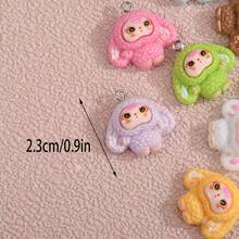 9/18pcs Colorful Resin Rabbit Pendant, Random Color Cute Rabbit Charms, DIY Jewelry Making Accessories Suitable For Necklace, Earrings - Colorful Rabbit Pendant - View 3