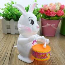 1pc Random Color Spring Drum Rabbit Toy, Makes Drum Sound, Cartoon Rabbit Shape - No Battery Needed (Birthday & Christmas Gift, Classroom Reward, Home Decor - Durable Plastic) - Multicolor - View 3