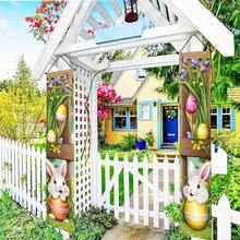 1 pereche (11,8 * 70,8 inci / 30 * 180 cm), fabricată din poliester, cu steaguri de ușă cu tematică de Anul Nou Chinezesc, concepute cu crizanteme albastre, iepuri și ouă. Potrivite pentru decorul verandei de Crăciun, decorul peretelui interior și exterior de iarnă, steaguri de ușă pentru petreceri și decorul curții, perfecte pentru decorul interior fără electricitate - ideale pentru decorarea casei și a petrecerilor de sărbători.