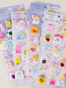 1张3D立体贴纸，可爱装饰贴纸，图案为一只萌萌的小猫，3D泡沫贴纸，小动物3D泡泡贴纸，适合装饰笔记本电脑、手机壳、水瓶和其他DIY项目，四季皆宜，是圣诞节和万圣节的完美礼物。 - 彩色 - 查看 1