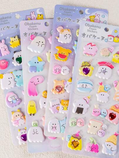 1张3D立体贴纸，可爱装饰贴纸，图案为一只萌萌的小猫，3D泡沫贴纸，小动物3D泡泡贴纸，适合装饰笔记本电脑、手机壳、水瓶和其他DIY项目，四季皆宜，是圣诞节和万圣节的完美礼物。