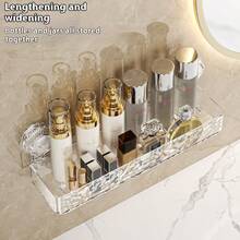 Wavy Suction Cup Bathroom Shelf, Wall Mounted Washroom Vanity Storage Rack Without Drilling - Multicolor - View 8