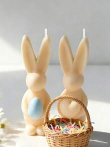 قالب سيليكون على شكل قلب وأذن أرنب لتشكيل البيض، مقاوم للحرارة وسهل التنظيف، مناسب لصنع الشموع DIY، شمع مذاب، جبس، ديكور راتنجي، ديكورات الأعياد والحفلات