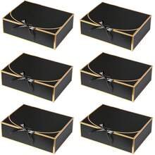 1/6/12 مجموعة صناديق هدايا مع أغطية، صناديق هدايا بأبعاد 10 * 8 * 3.5 بوصة مع أشرطة، مناسبة لاقتراح الخادمة الشرفية، صناديق ورق كرافت للزفاف والتعبئة والهدايا وأعياد الميلاد والكب كيك والأعمال اليدوية والكريسماس وحفلات العروس والحمام العروس وديكور حفلات عيد الميلاد وهدايا اقتراح الخادمة الشرفية وديكور الزفاف وهدايا حمام العروس ومناسبات أخرى. - الأسود - مشاهدة 12