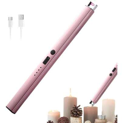 Encendedor Electrónico,Encendedor de Velas Sin Llama,Electric Lighter Resistente al Viento&,Encendedor de Plasma Multiusos para Velas,Cocina&Aire Libre como Barbacoa&Campismo-Oro Rosa,36983186