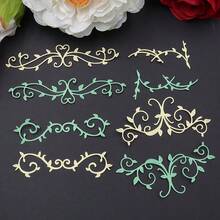 1pc Green Leaf Metal Cutting Die - Heavy Duty Scrapbooking And Card Making Die - Elegant Green Leaf Branch DIY Paper Craft, Scrapbooking Supplies, Intricate Leaf Design, Holiday Decoration - Silver - View 9