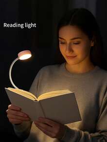 4颗LED夹式阅读灯，三种色温可调，迷你便携夹式阅读灯（不含电池），适合床上阅读 - 无级调光，迷你便携，轻巧夹式阅读灯 - 夾式書燈 - 查看 4