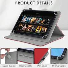- Funda universal para tablet de 11 pulgadas, funda para tablet de 11.5 pulgadas, funda protectora portátil de piel sintética, con 4 anillos fijos, para todo tipo de tabletas,37000076 - Agua verde azul - Ver 6