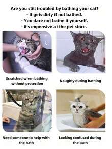 1 Upgraded Cat Bathing Bag, Cat Bathing Tool, Pet Grooming Restraint Bag, Bathing Bag For Cats And Dogs, Nail Trimming, Grooming And Medication - Multicolor - View 3