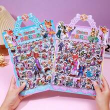 1张新款疯狂双层烫印贴纸，手持Judy & Nick卡通材质贴纸，DIY贴纸，款式随机，新年礼物，情人节礼物，复活节礼物 - 彩色 - 查看 6