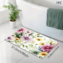 1pc Colorful Floral Print Absorbent Mat/Drying Mat For Coffee Maker, Dishes - Absorbent Polyester Desktop Protective Mat With Rubber Anti-Slip Pad, For Kitchen Counter Decor, Home Bar And Dining Table - Multicolor - View 9