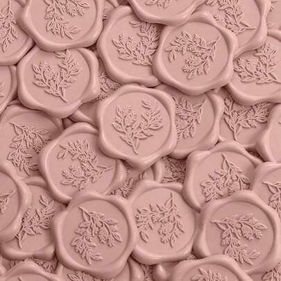 5/10/20pcs Eucalyptus Pattern Self-Adhesive Wax Seal Stickers, Rosemary Envelope Wax Seal Stickers, Retro Embossed Wedding Invitation Envelope Stickers Wax Seal Stickers, Envelope Stickers, Envelope Seal Self-Adhesive Gold Stickers For Thanksgiving Cards/Gift Packaging/Wedding Engagement Party Invitations, Wedding Parties, Birthdays, Valentine's Day Envelope Stickers