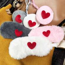Valentine's Day Heart-Shaped Eye Mask, Valentine's Gift, Portable Travel Sleeping Mask, Couple's Fashionable & Personalized Mini Keychain Eye Mask - Multicolor - View 2