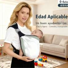 [Portabebé transpirable (éxito viral) para 0-4 años]Malla transpirable + adaptación a múltiples edades | Modelo para liberar las manos en paseos/salidas | Artefacto esencial para padres principiantes - Azul - Ver 1