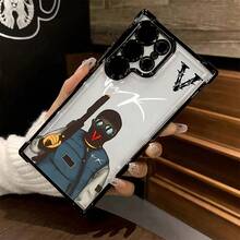Funda de teléfono Fashion Boy con letras compatible con S25 S24 S23 S22 S21 S20 FE S20 Ultra A03s A04E/M04 A05s A06 4G A13 4G A15 4G/5G A25 5G A32 4G A55 5G A03 A04 A05 A12/M12 4G A13 5G/A04S A16 4G/5G A35 5G S20 S20 Plus A34 S21 FE Ultra Plus 4G 5G, funda trasera transparente y suave a prueba de golpes - Colores mixtos - Ver 5