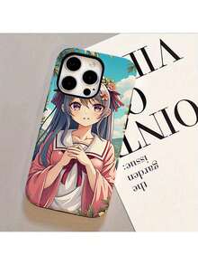 Linda chica de anime, esta funda desmontable 2 en 1 adecuada para 16/15/14/13/12/11 Pro Max Plus tiene una carcasa dura mate duradera con patrones de moda perfectos para regalos de vacaciones, reemplazo de funda de , funda de teléfono desmontable, diseño kawaii, dura y duradera. - Blanco - Ver 5