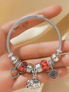 Brazalete de mujer de novia con forma de elefante y strass, un brazalete lujoso adecuado para fiestas, banquetes y bailes. - Plata 80527201 - Ver 16