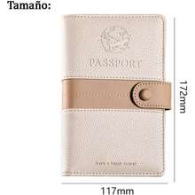 Lumbor37 Funda para Pasaporte, Cartera con Bloqueo Rfid Caja de Tarjeta de Visita Bolsa de Almacenamiento de Documentos de Viaj (Beige),36987931 - Beis - Ver 2