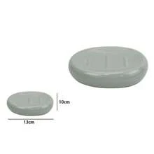 OISE ART STORE Piattino Per Sapone Ceramica Grigio Portasaponetta Moderno Accessori Bagno 79254 - - Multicolore - Visualizzare 2
