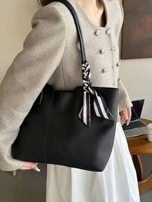 女士时尚多功能手提包，女士手提包，包包，优雅女士手提包，时尚女士手提包，大容量手提包 - 黑色 - 查看 5