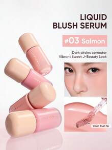 JUDYDOLL 液体腮红精华液，蕴含仙人掌果提取物，打造透亮光泽，呈现自然红润妆效，适合日常妆容。 - #03 Salmon - 查看 2