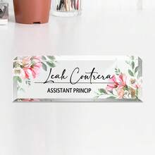 1pc Personalized Acrylic Custom Name Plates For Office Desks,Customize Text,20 Styles,Office Nameplate Engraved With Flower Patterns,Custom Desk Name Plate Personalized, Acrylic Name Plate For Desk, Office Desk Decor For Women And Men - Multicolor - View 19