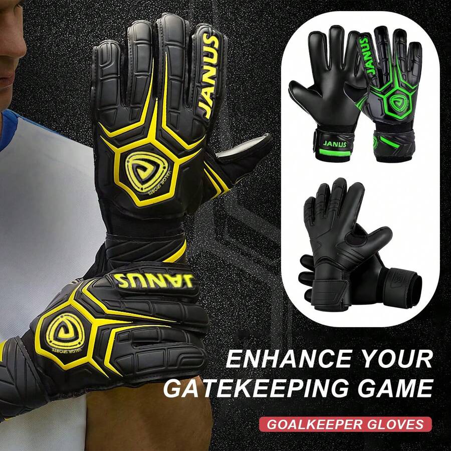 Goalkeeper Gloves, Football Gloves, Featuring Double-Layer Wrist Protection And Non-Slip Durable Latex Material | High-Performance Professional Goalkeeper Gloves | All-Purpose Football Gloves With Excellent Breathability - Multicolor - View 1