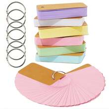 50 Study Flash Cards - Pink Note Cards With Binder Ring For Vocabulary - 粉色 - 查看 1