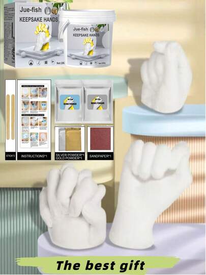 Valentine's Day Gift, Hand Mold Kit - Plaster DIY Hand Mold, Best Valentine's Gift, Couples Hand Mold Pink Set, Suitable For All Ages And Different Hand Sizes