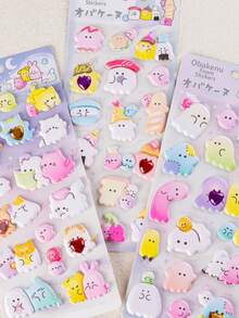 1张3D立体贴纸，可爱装饰贴纸，图案为一只萌萌的小猫，3D泡沫贴纸，小动物3D泡泡贴纸，适合装饰笔记本电脑、手机壳、水瓶和其他DIY项目，四季皆宜，是圣诞节和万圣节的完美礼物。 - 彩色 - 查看 5