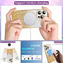 1个金色渐变奢华电镀磁吸无线充电保护壳,带透明闪光纸镜头保护膜,高级电镀软TPU闪光渐变纸亮面防刮防指纹手机壳,兼容苹果17Pro/17ProMax/Air/17/16Pro/16ProMax/16Plus/16/16E/SE4/15Pro/15ProMax/15Plus/15/14Pro/14ProMax/14Plus/14/13Pro/13ProMax/13/12Pro/12ProMax/12/11ProMax/11/11Pro - 金色 - 查看 4