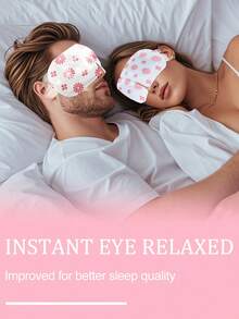 1/5/10/20/30/50pcs Pink Rose Scented Steam Eye Mask, Moisturizes Eye Area, Relieves Fatigue, Relaxes Mind & Body, Suitable For Those Who Use Computers, Phones & Other Electronics For Long Hours, Students, Office Workers, Business Travelers, Tourists, And Night Owls - Pink - View 3