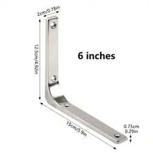 4 Packs Heavy Duty Stainless Steel Triangle Shelf Brackets, Adjustable Height & Polished Finish, No Assembly Required For Wall Shelves - Silver - View 10