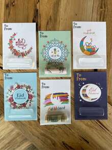 开斋节快乐！开斋节红包 - 伊斯兰红包，个性化装饰现金夹，斋月节送给家人、朋友和孩子的完美礼物（不含纸币） - 彩色 - 查看 5