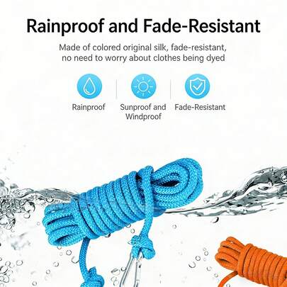 1 Thick Clothesline With A Length Of 10 Meters Outdoor Quilt Drying Artifact Windproof And Anti-Skid A Rope Suitable For Outdoor Hanging And Drying Clothes