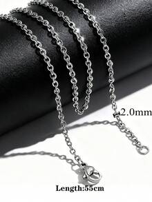 10 Pcs/Lot 304 Stainless Steel 2mm/1.5mm Wide Link Chain Stainless Steel Chain Necklace Ladies/Men Pendant DIY Jewelry Accessories Necklace - 10pcs - View 16