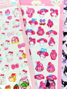 Cartoon Kawaii Melody Anime Stickers, Cute 3D DIY Handmade Phone Decoration, Kids Arts And Crafts Stickers Decals, Random Color Style