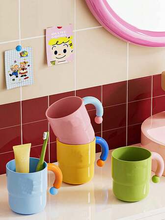 두꺼워진 린스 컵, 귀여운 어린이 칫솔 컵, 미끄럼 방지 카툰 칫솔 컵, 학생