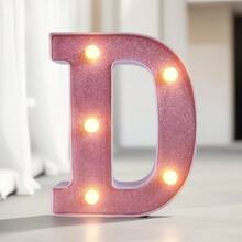 1个LED发光字母/数字灯，粉色发光字母，电池供电闪烁字母灯，适用于派对、求婚、婚礼、餐桌、墙面装饰、生日、客厅、卧室装饰 [不含电池] - 暖白色 - 查看 29