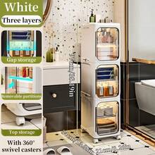 Tall Narrow Storage Cabinet & Dresser With Adjustable Shelves & Mobility Wheels - Versatile Slim Organizer, Dressers For Bedroom, Desk Organizer & Office Desk Accessories, Space-Saving Storage Solution For Small Spaces, Bathroom, Kitchen, Laundry Room - 白色 - 查看 12